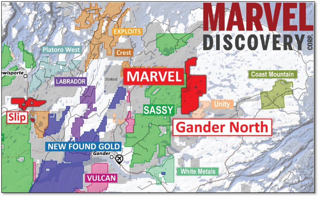 Location of the Marvel Discovery Gander North Project