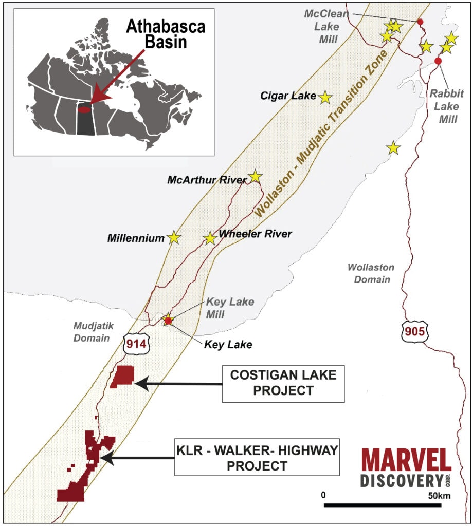 Uranium property 17 Post Marvel Acquires Costigan Lake Uranium Property, Athabasca Basin